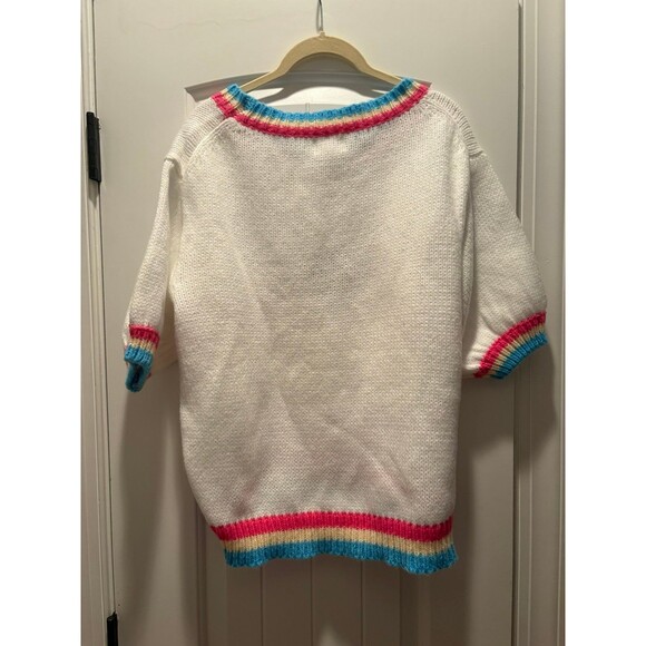 BIBI FIESTA METALLIC LETTER SHORT PUFF SLEEVE SWEATER - Picture 6 of 8